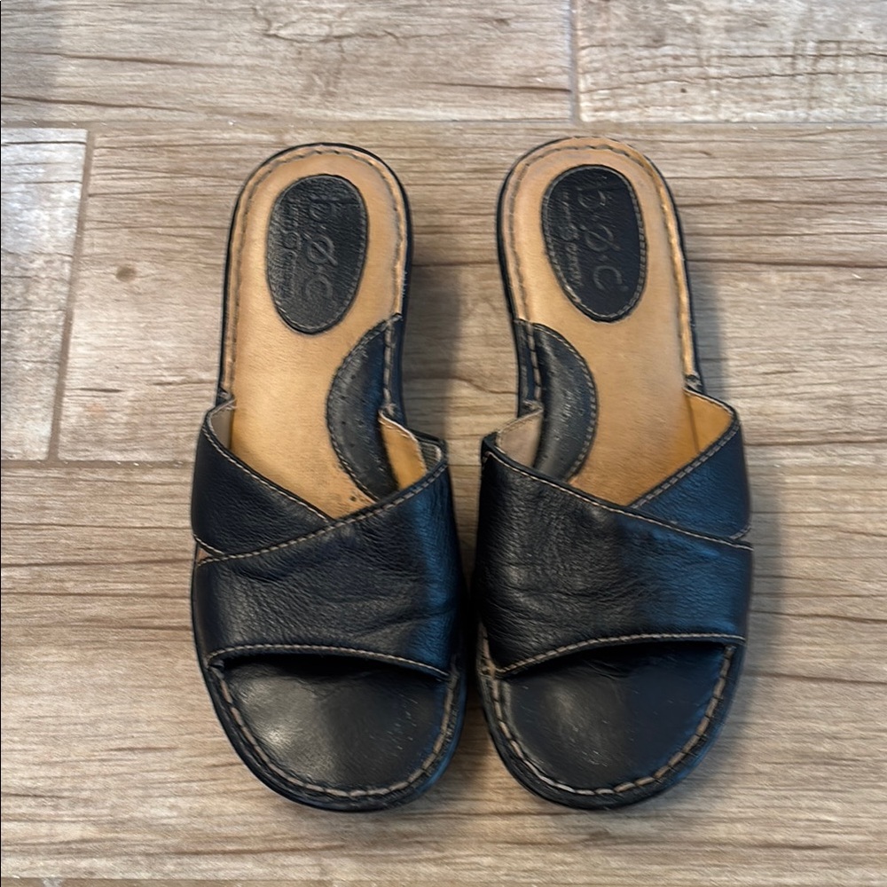 Born Black Leather Mules